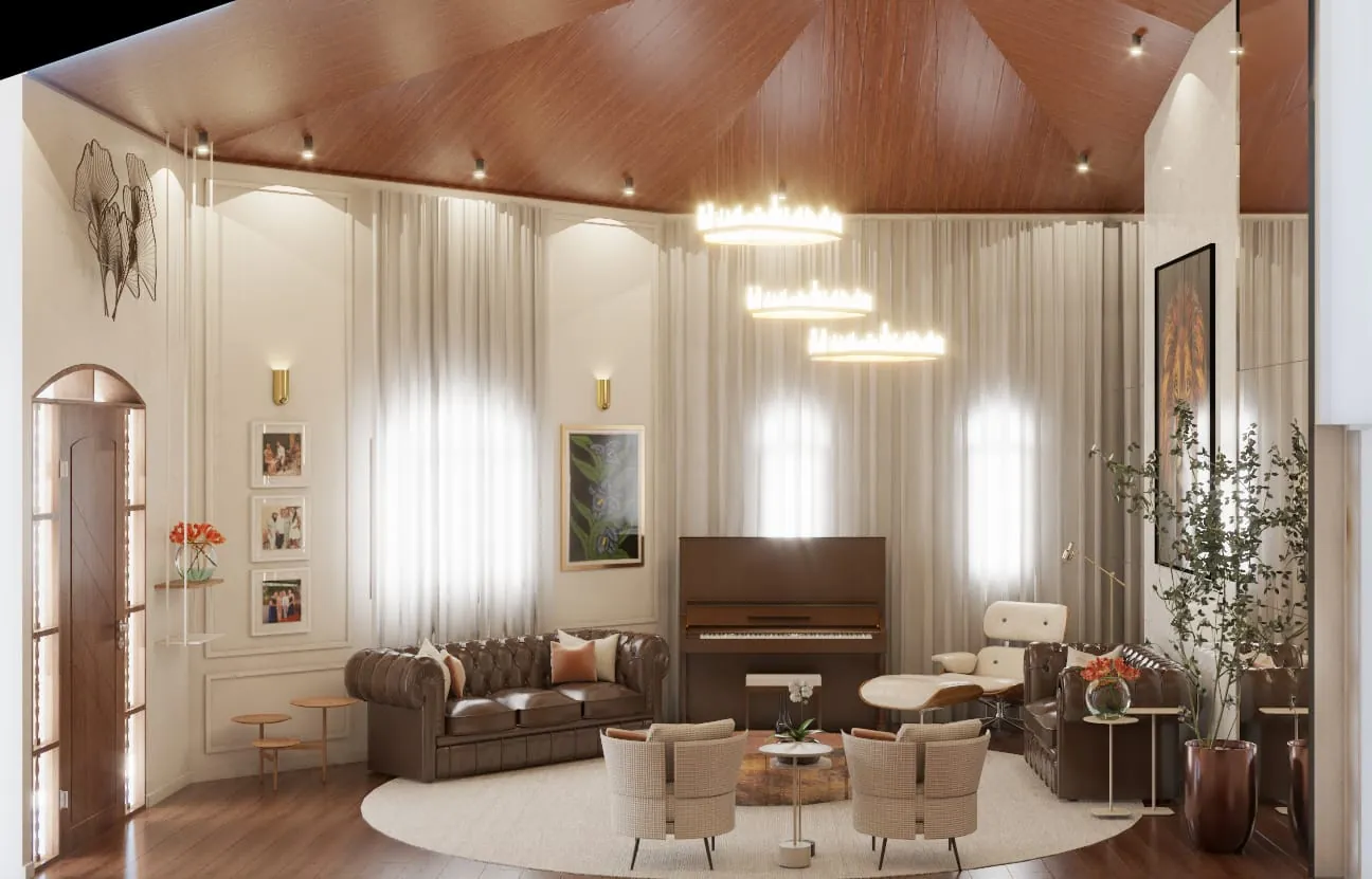 Sala de Estar com Pé-Direito Duplo