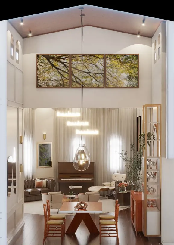 Living Integrado com Mezanino